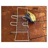 White Wire Wall Rack Organizer with Grid Panel - Holiday Decor Bundle