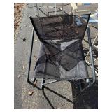 Assorted Folding Patio Chairs - Metal Frames, Mesh Seats - Outdoor Garden Set
