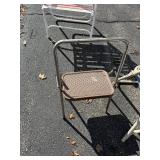 Assorted Folding Patio Chairs - Metal Frames, Mesh Seats - Outdoor Garden Set