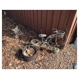 Garden Art Plant Stand, Watering Can Stake, Butterfly Stakes