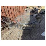 Metal Patio Table & Chairs Set - Round Mesh Outdoor Patio Dining