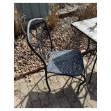 Outdoor Mosaic Tile Table & 2 Metal Chairs - Patio Bistro Set