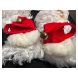 Christmas Decor Bundle - Poinsettia Linens, Napkin Rings (Set of 4), Santa Hats