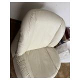 Glenn Furniture Company Cream Upholstered Swivel Chair