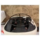 Glenn Furniture Company Cream Upholstered Swivel Chair