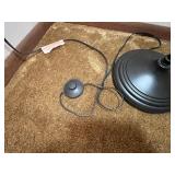 Black Metal Floor Lamp with White Fabric Shade - 64 in Tall