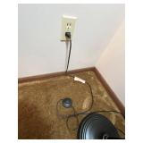 Black Metal Floor Lamp with White Fabric Shade - 64 in Tall