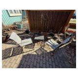 Outdoor Patio Chairs Set with Small Mesh Table - 3-Piece Aluminum Frame