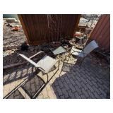 Outdoor Patio Chairs Set with Small Mesh Table - 3-Piece Aluminum Frame