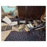 Outdoor Patio Chairs Set with Small Mesh Table - 3-Piece Aluminum Frame