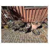 Assorted Garden Pots & Planters - Terracotta, Plastic & Metal Stands