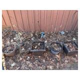Assorted Garden Pots & Planters - Plastic, Ceramic & Metal, Various Sizes