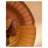 Brown Ribbed Wastebasket (chipped & Bath Decor - Rack, Soap Dispenser, Seashells w VTG First Aid Items