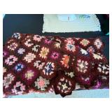 White Bird Figurine, Crochet Granny Square Afghan, Plush Bunny, Jewelry Box & Enablo Pouch