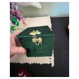 White Bird Figurine, Crochet Granny Square Afghan, Plush Bunny, Jewelry Box & Enablo Pouch