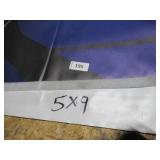 5′ x 9′ 7 oz. Black Vinyl Tarp w/ Advertisement – Reused Billboard – 7 mil Lightweight Duty - NO CHANNELS