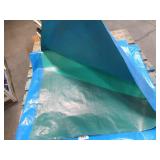 10′ x 22′ 5 oz. Black PE Tarp w/ Advertisement – Reused Billboard – 5 mil Lightweight Duty - A Grade