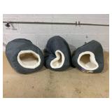 LOT OF 3 Boots & Barkley Pet Cave Dog & Cat Bed - XS - Gray - 16 Inches (L), 10.24 Inches (H) x 12 Inches (W)