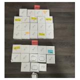 LOT OF 32 Headphones Stored In Apple Boxes (New & Used)