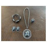 Vintage Whiting & Davis Silver Tone Jewelry Set