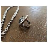 Vintage Whiting & Davis Silver Tone Jewelry Set