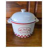 Chili Crock and Decorative Wooden "Pan"