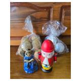 Nutcracker, Angel Candle Holder, Precious Memories Balls, and Glitter vintage Christmas Balls