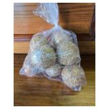 Nutcracker, Angel Candle Holder, Precious Memories Balls, and Glitter vintage Christmas Balls