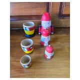 Nutcracker, Angel Candle Holder, Precious Memories Balls, and Glitter vintage Christmas Balls