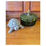 Little Turtle Keep-All and Glass Candy Jar with Lid