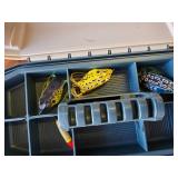 3 Bass Frogs and a Plastic Tackle Box