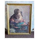 Reproduction Print of "The Lacemaker" by Johannes Vermeer