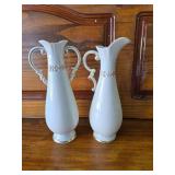 Vintage Porcelain Vase and Pitcher