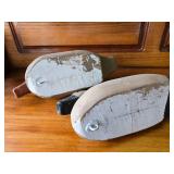 2 Handmade Wooden Duck Decoys