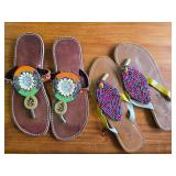 2 Pair Size 9 Beaded Sandles