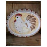 Chicken Wall Hanger without Wire to Hang. 3 Candlestick Holder with Metal Top