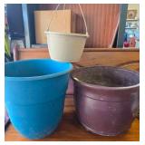 2 Giant Planters and One Hanging Pot