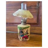 Small Oil Lamp, 4 Tiny Shot Glasses and A Small Jack Daniels Bottle