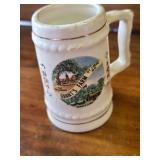 Vintage Collectibles. Kansas Ashtray, Wood Windmill, and Grants Farm Mo Mug