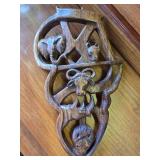 Hand Carved Wooden African Map, Wall Hanging "Big Five" Animals