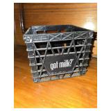Tiny Got Milk Milk Crate, Small Basket and a Goodie Holder, About 6" Across
