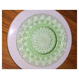 Uranium Glass Plates (5) 2 different designs