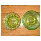 Uranium Glass Plates (5) 2 different designs