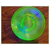 Uranium Glass Plates (5) 2 different designs