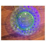Uranium Glass Plates (5) 2 different designs