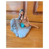 Indian on Waterfall and Indian on Horse Pen Holder