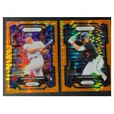 Harmon Killebrew & Luke Keaschall 2024 Prizm Orange Pulsar /399 Minnesota Twins Baseball Card Lot