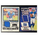 2-Card Superstar Rookie Swatch Football Card Lot (Nabers & LaPorta)