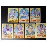 7-Card 1970 Vintage Minnesota Vikings Football Card Lot