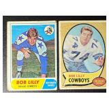 Bob Lilly 2-Card Vintage Dallas Cowboys Football Card Lot